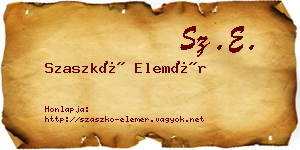 Szaszkó Elemér névjegykártya