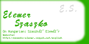 elemer szaszko business card